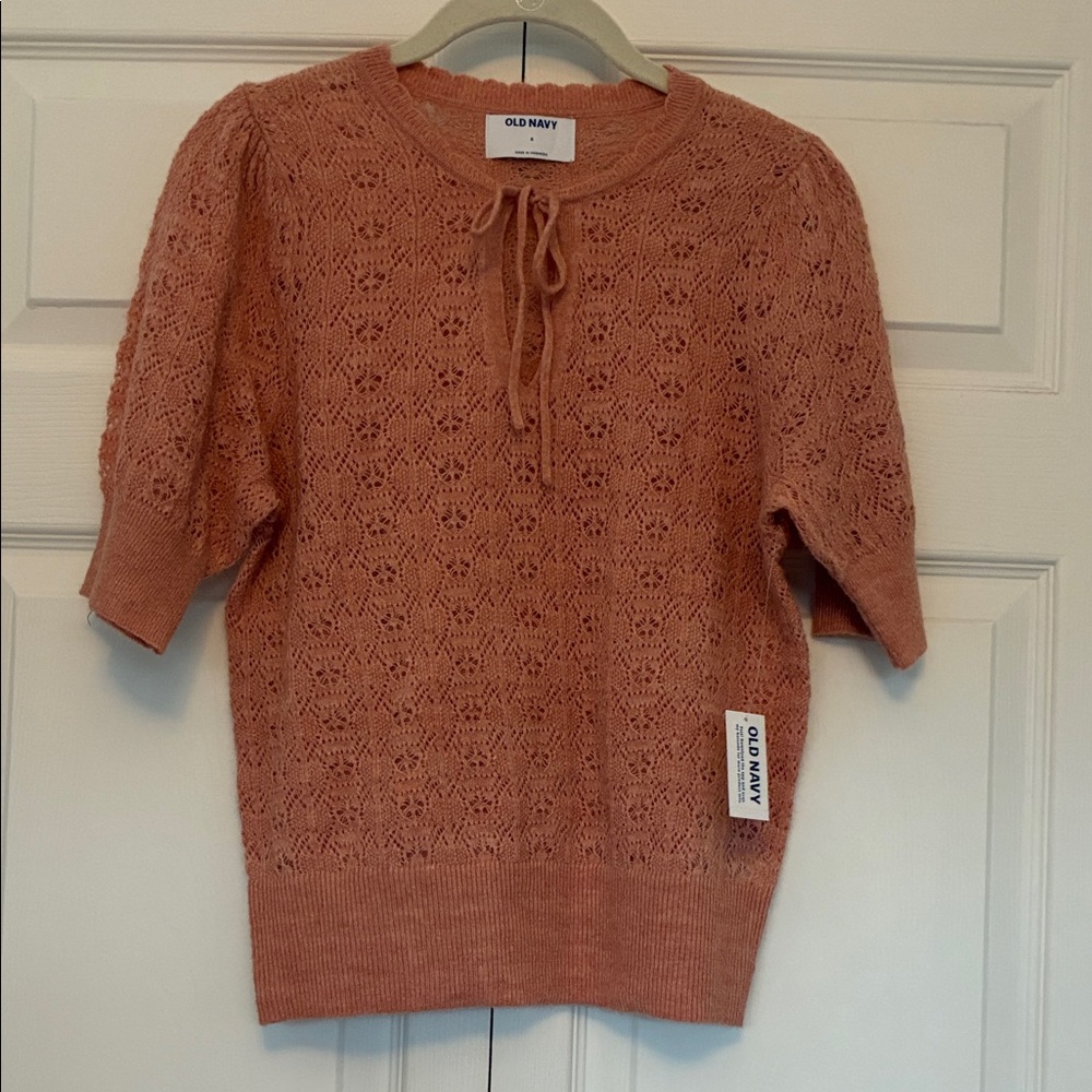Old Navy Blush Lace Knit Sweater